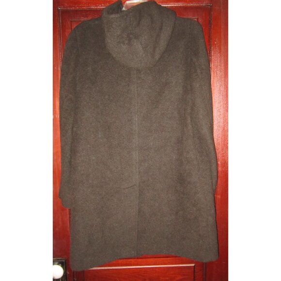 Orvis 6 Alpaca Wool Coat Jacket Brown Hood Button Heavy Soft Peru Incalpaca TPX - Picture 2 of 3